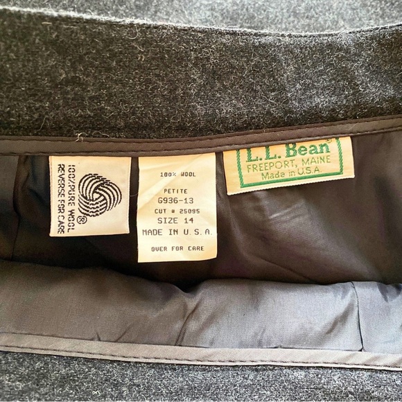 Vintage L.L. Bean Wool Wrap Skirt 31” Charcoal Gray Unisex Winter Grunge Goth 14 - Picture 3 of 7